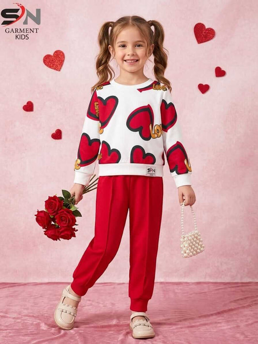 Red Heart Winter Fleece Kids Track Suits