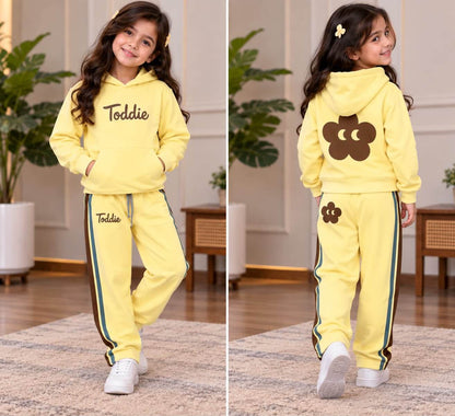 Hooded Yellow Toddie Winter Fleece Kids Track Suits