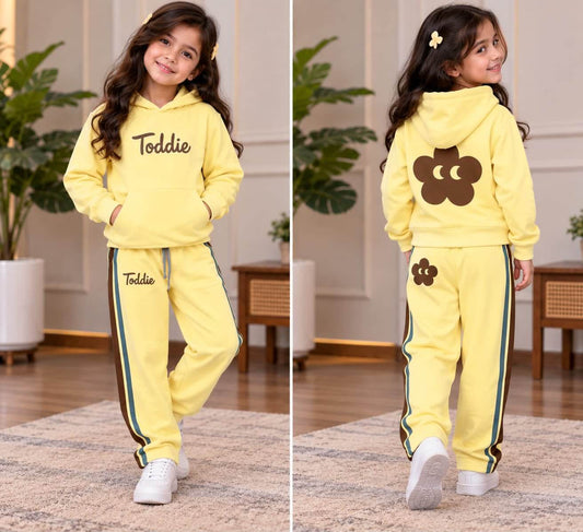 Hooded Yellow Toddie Winter Fleece Kids Track Suits